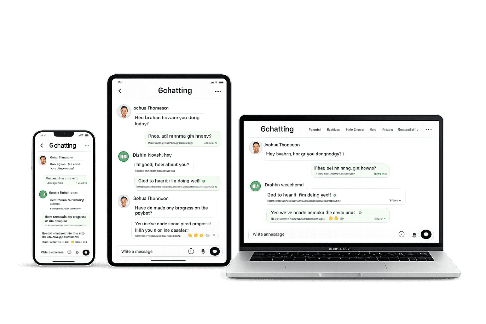 6chatting multi-device chat on phone, tablet, and laptop